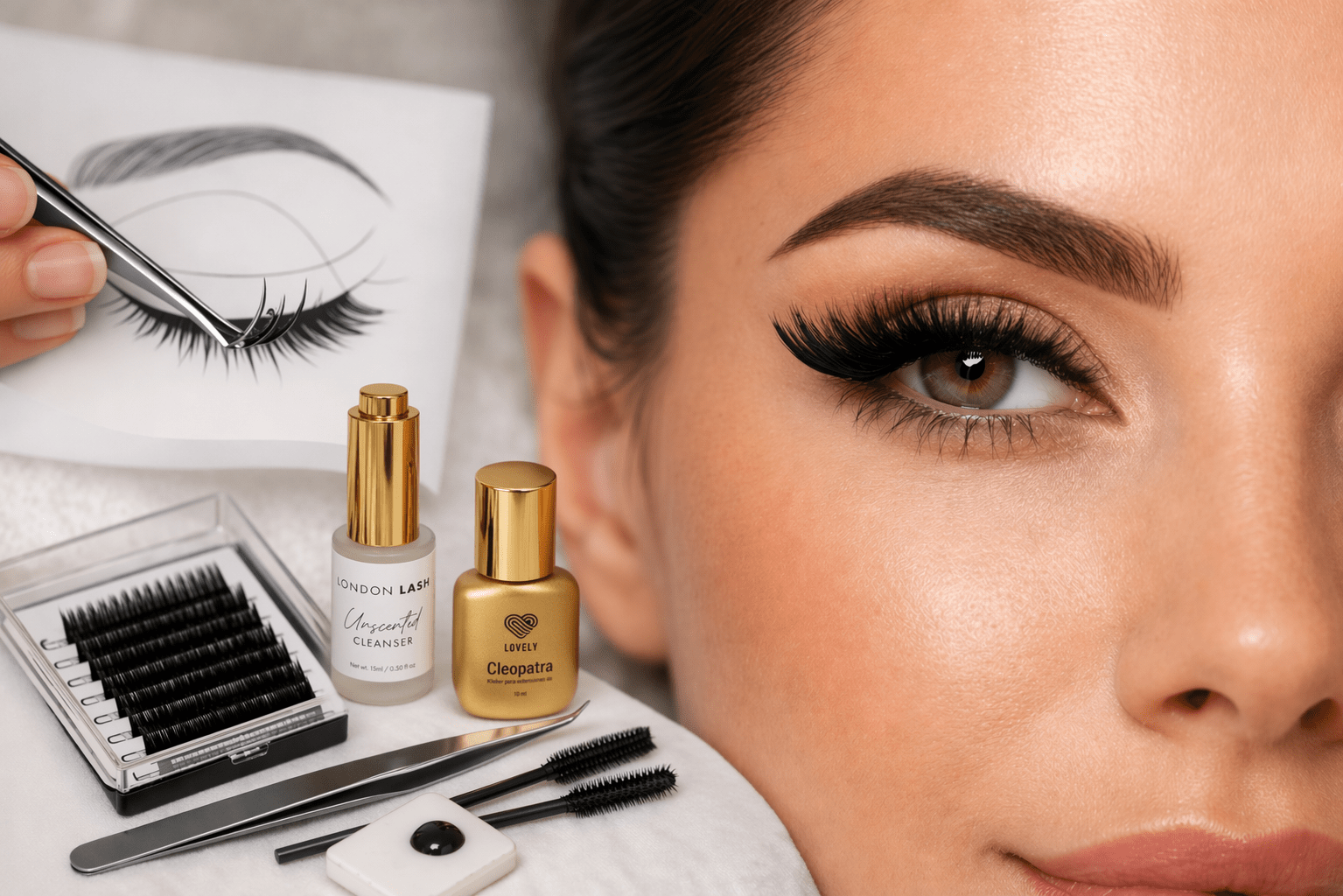 Efecto foxy eyes con extensiones: esquema y productos - Top Pestañas