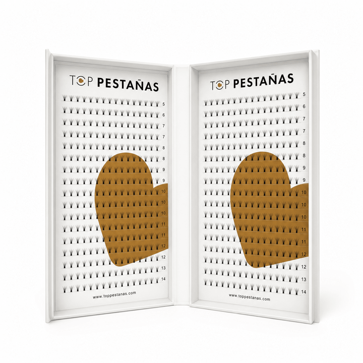10D "Top Pestañas" Abanicos Narrow fans (premade fans) 1200 ananicos/ caja - Top PestañasTop Pestañas