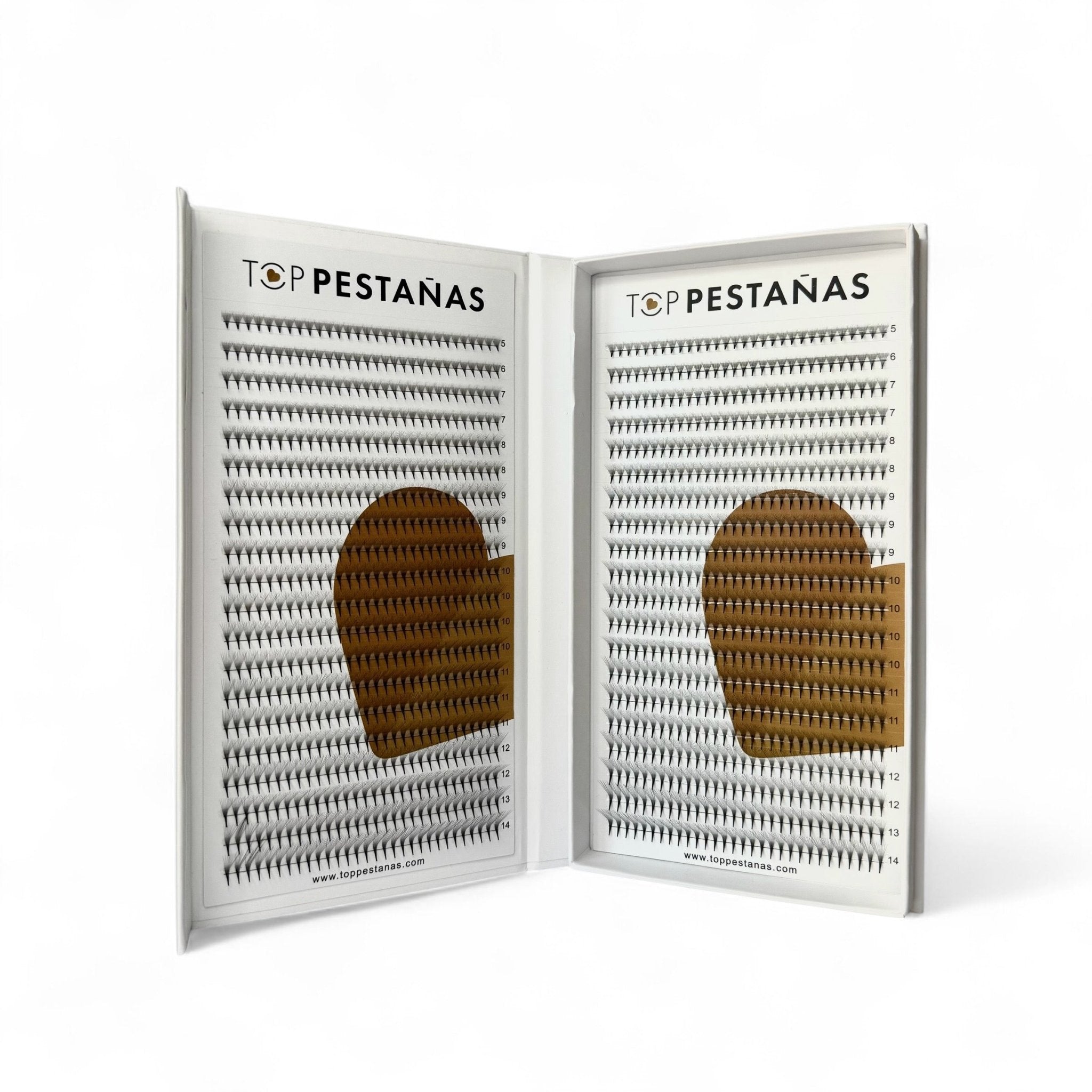 10D "Top Pestañas" Abanicos Narrow fans (premade fans) 1200 ananicos/ caja - Top PestañasTop Pestañas