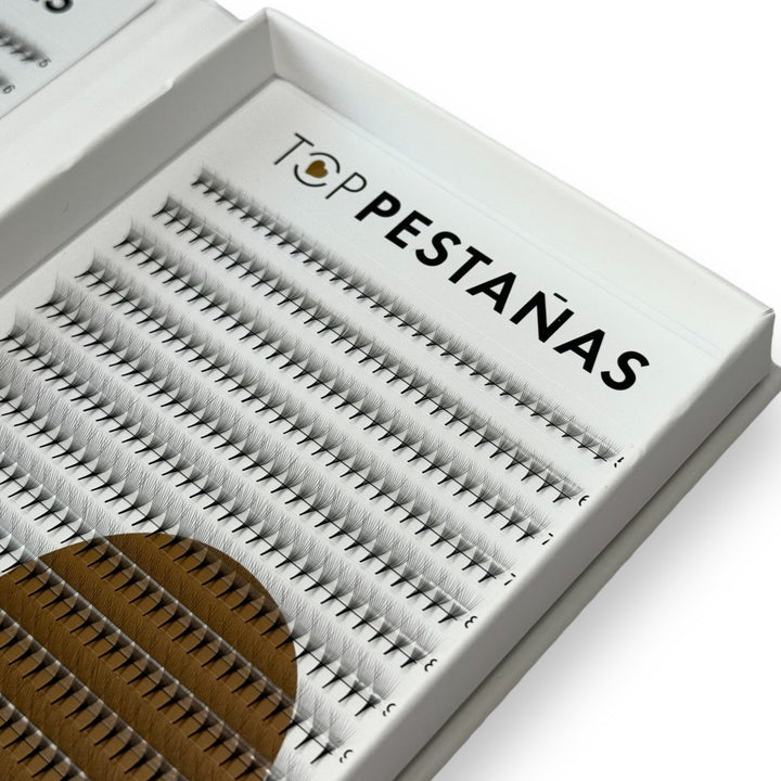 10D "Top Pestañas" Abanicos Narrow fans (premade fans) 1200 ananicos/ caja - Top PestañasTop Pestañas