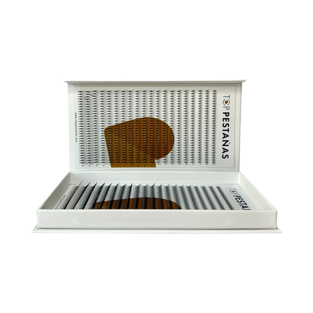 10D "Top Pestañas" Abanicos Narrow fans (premade fans) 1200 ananicos/ caja - Top PestañasTop Pestañas