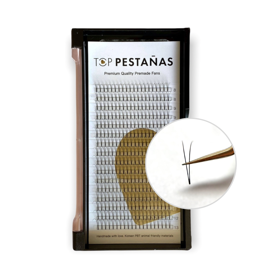 2D Abanicos "Top Pestañas" pre montados (premade fans)