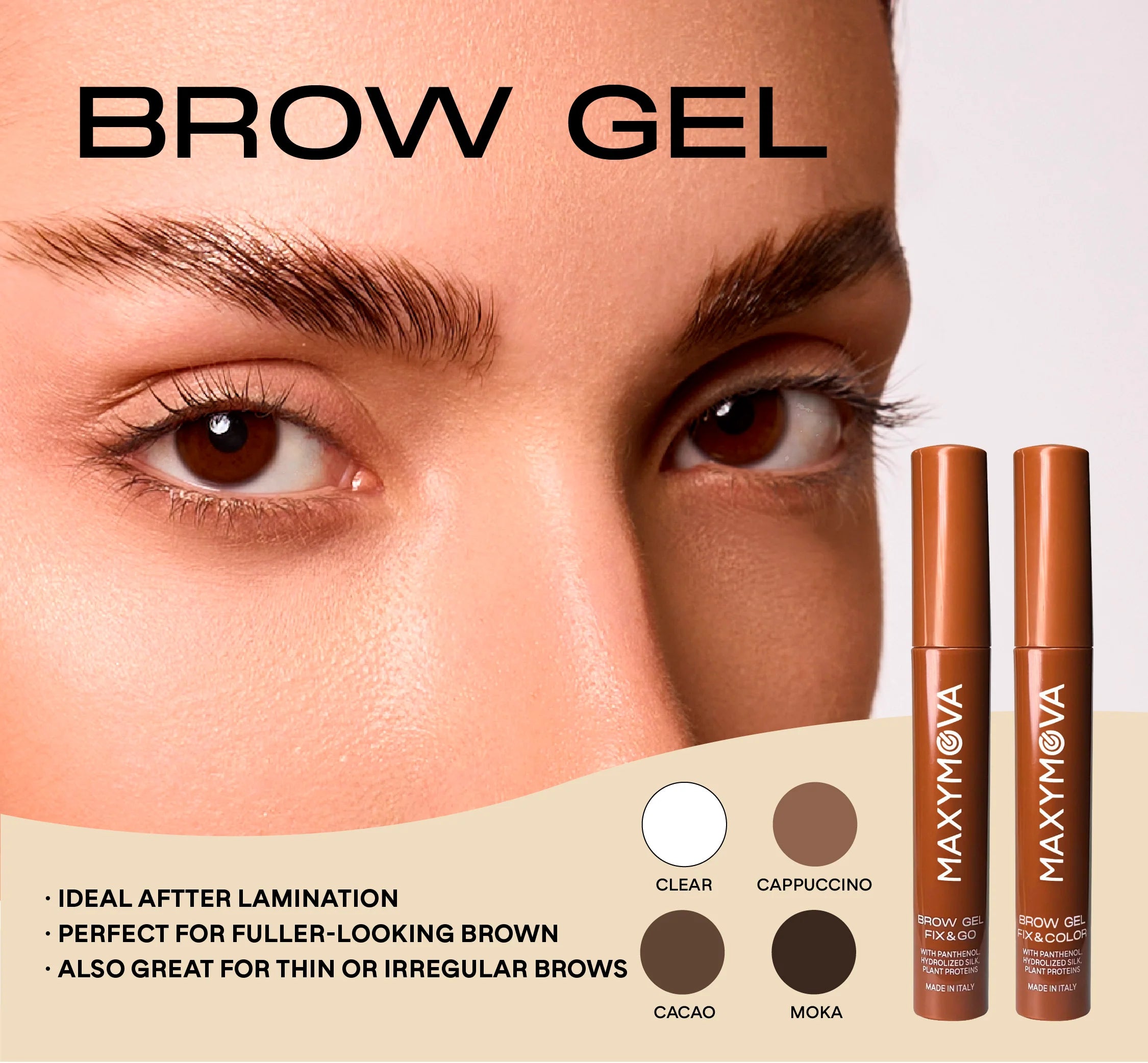 Expositor de Gel para Cejas MAXYMOVA – 9 Ranuras más Probador, Organizador