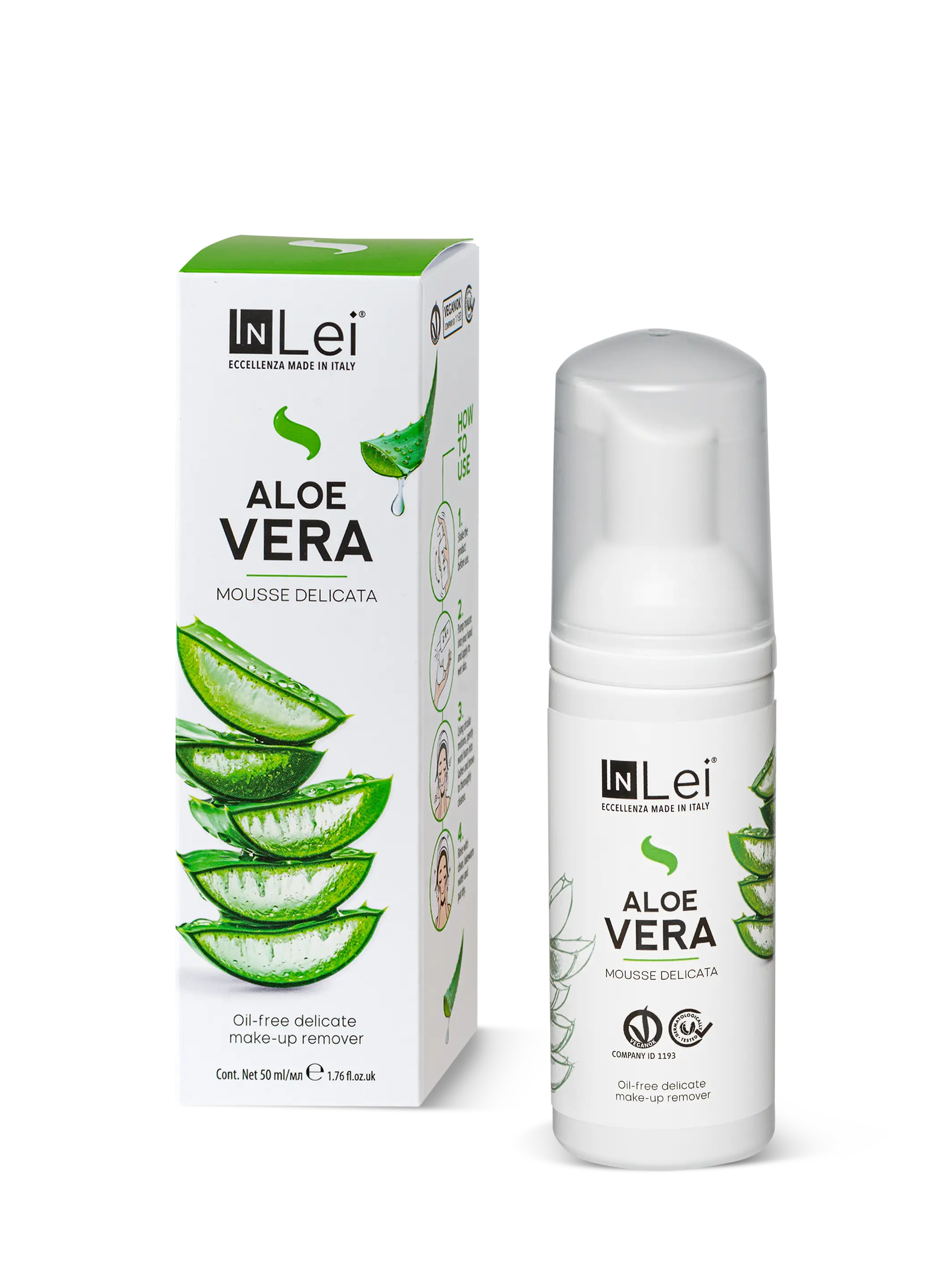 MOUSSE DE ALOE VERA desmaquillante suave para pestañas, cejas y rostro 50ml