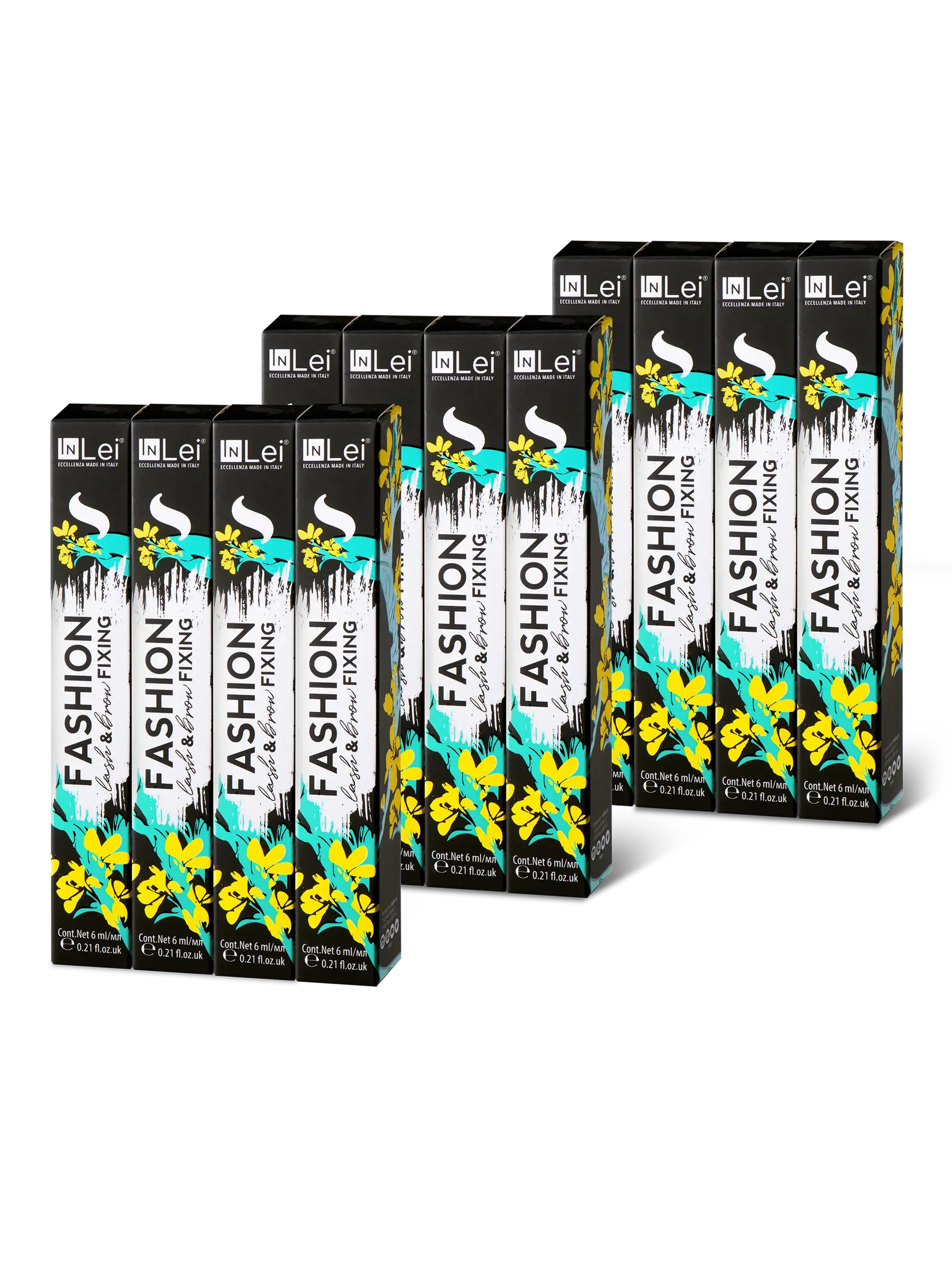 Fijación nutritiva "InLei FASHION LASH" para pestañas y cejas. 35% de ahorro, kit de 12 unidades
