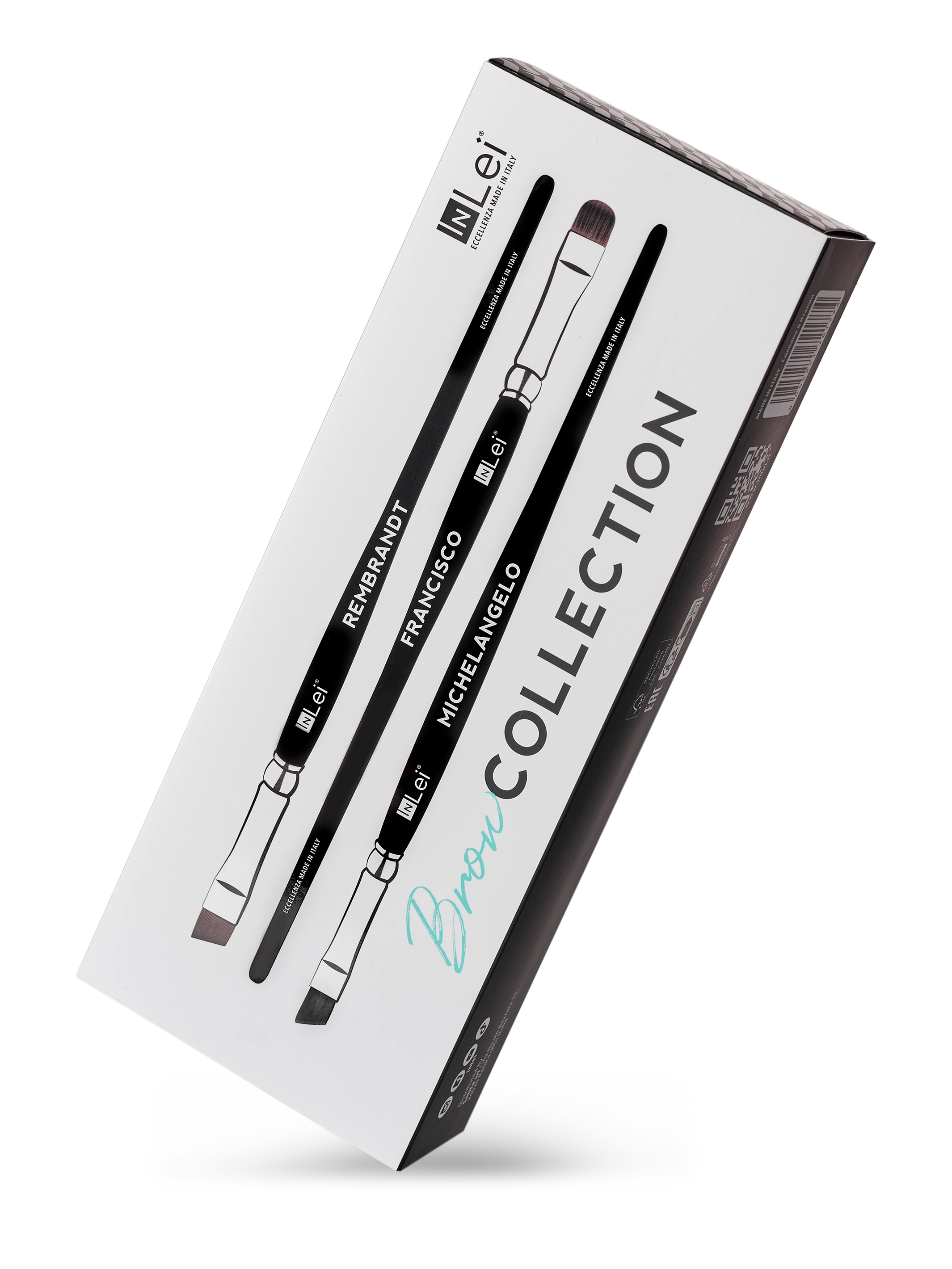 Estuche InLei® Brow Collection con 3 pinceles profesionales para cejas
