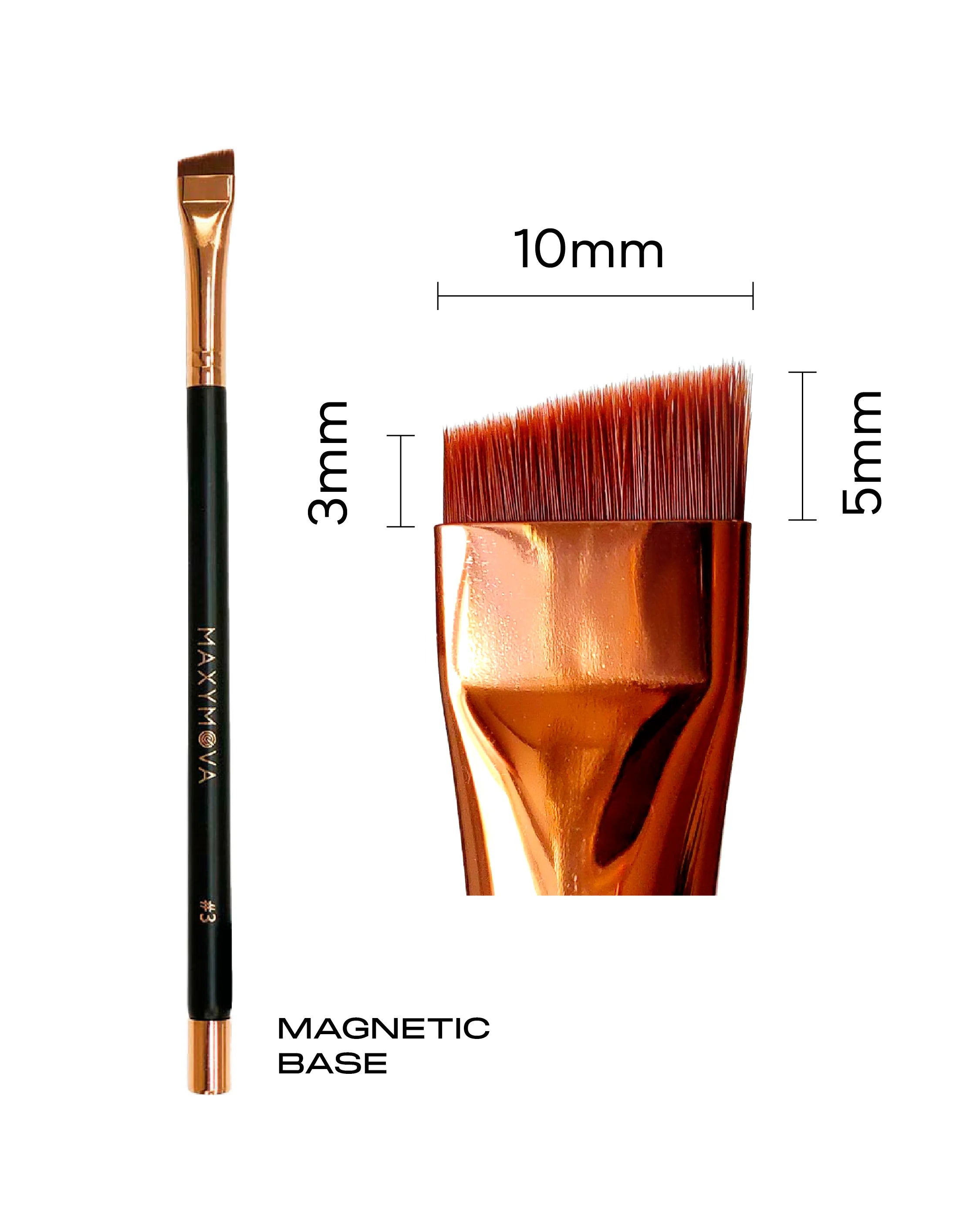 Pincel  magnético profesional n.º 3: para tinte de cejas/henna y aplicación de pasta blanca Maxymova