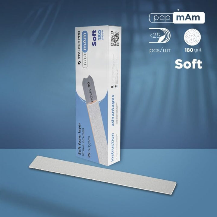 Archivos desechables blancos de papmAm Soft foam layer EXPERT 20 (25 unidades) - Top PestañasStaleks