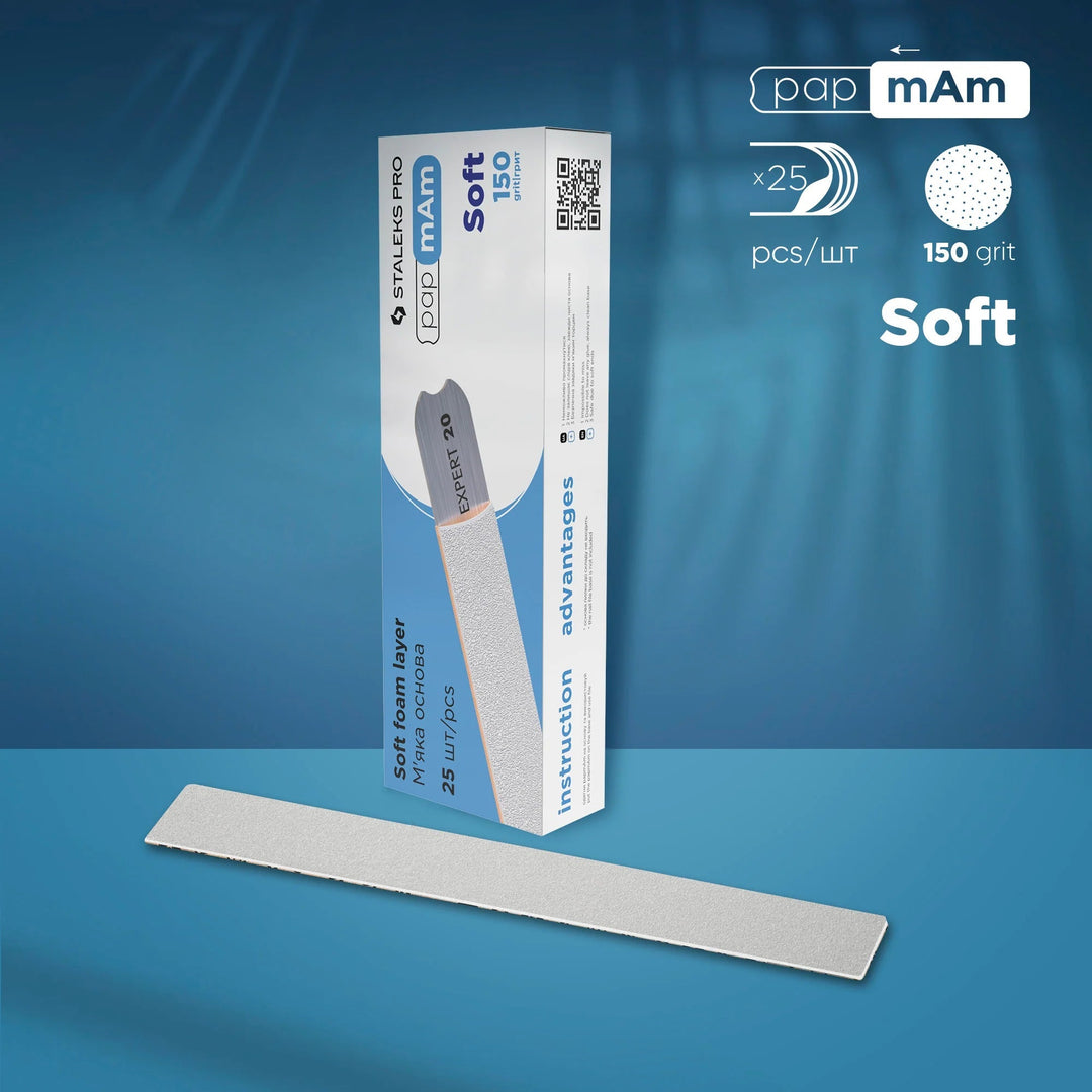 Archivos desechables blancos de papmAm Soft foam layer EXPERT 20 (25 unidades) - Top PestañasStaleks