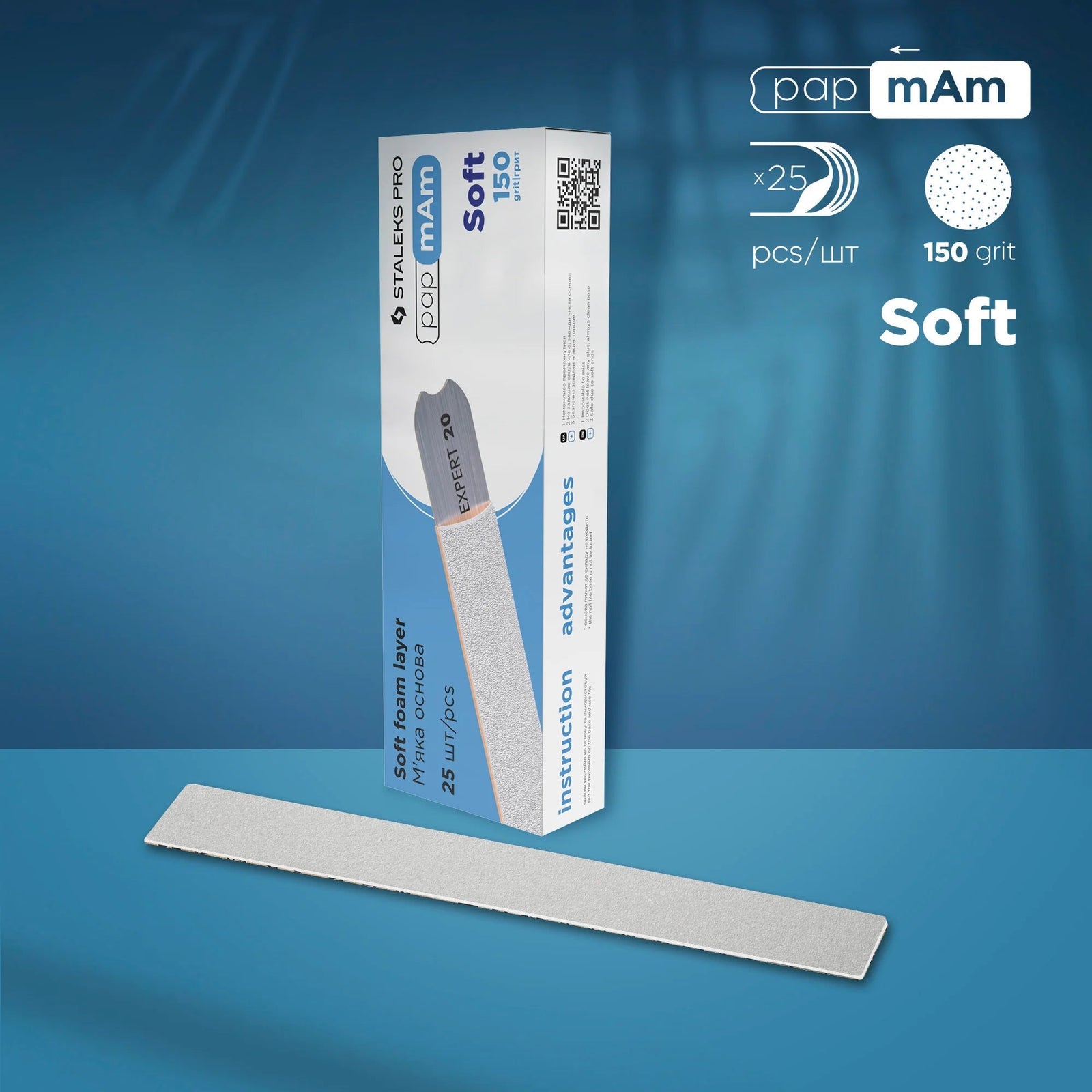 Archivos desechables blancos de papmAm Soft foam layer EXPERT 20 (25 unidades) - Top PestañasStaleks