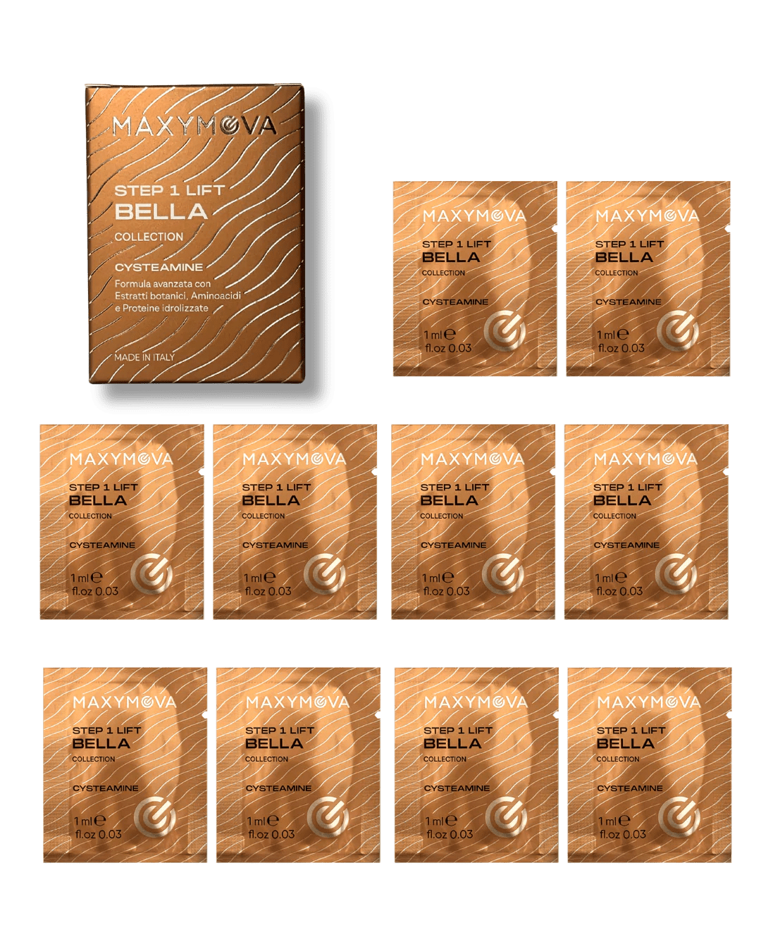 Bella Step 1 LIFT Cysteamine Lamination Monodose Sachets – Bella Collection Korean Lash &amp; Brow System – 10 x 1 ml - Top PestañasMaxymova
