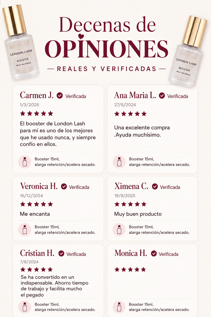 Booster 15ml, alarga retención/acelera secado. - Top PestañasLondon Lash Pro