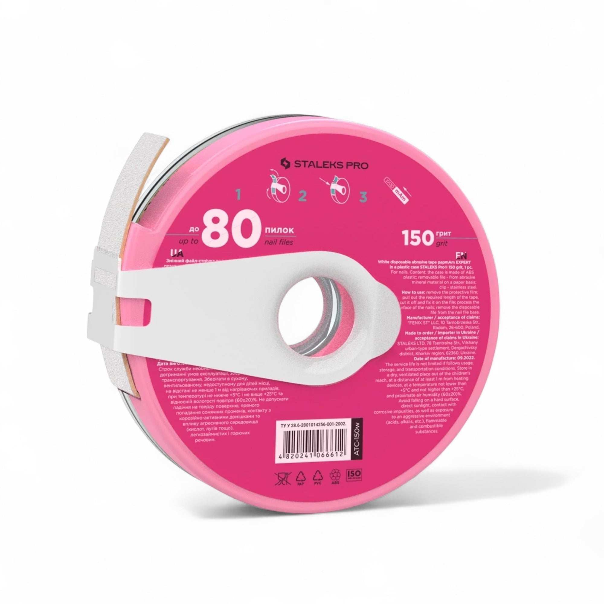 Cinta abrasiva desechable blanca papmAm EXPERT en estuche de plástico STALEKS PRO - Top PestañasStaleks