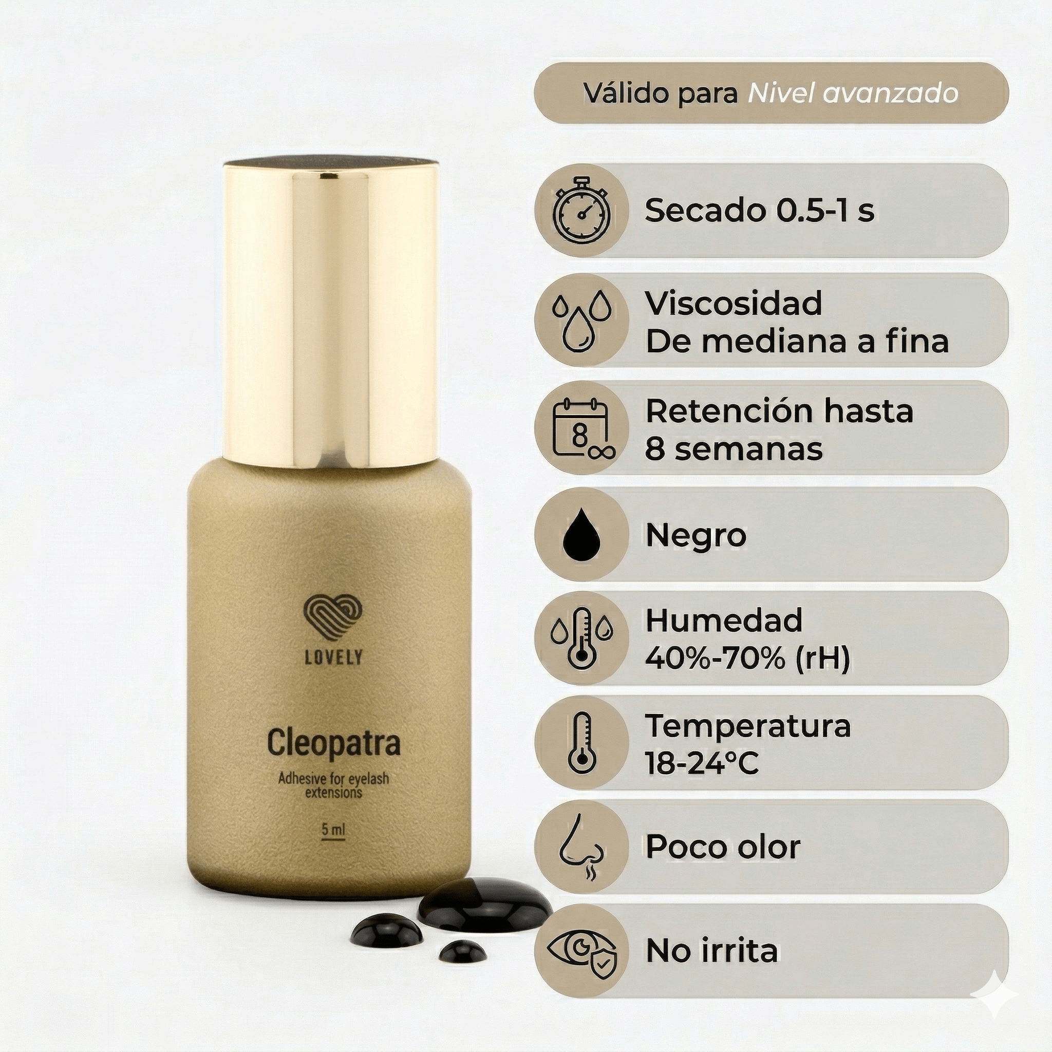 "Cleopatra" Lovely 0,5 - 1 seg 40 - 70% humedad - Top PestañasLovely