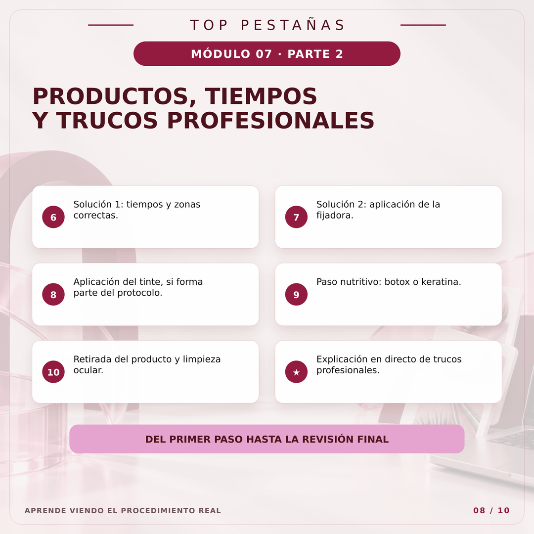 Curso Online “Lifting de pestañas” (35% dto en 1 compra de productos, al inscribirse) - Top PestañasTop Pestañas
