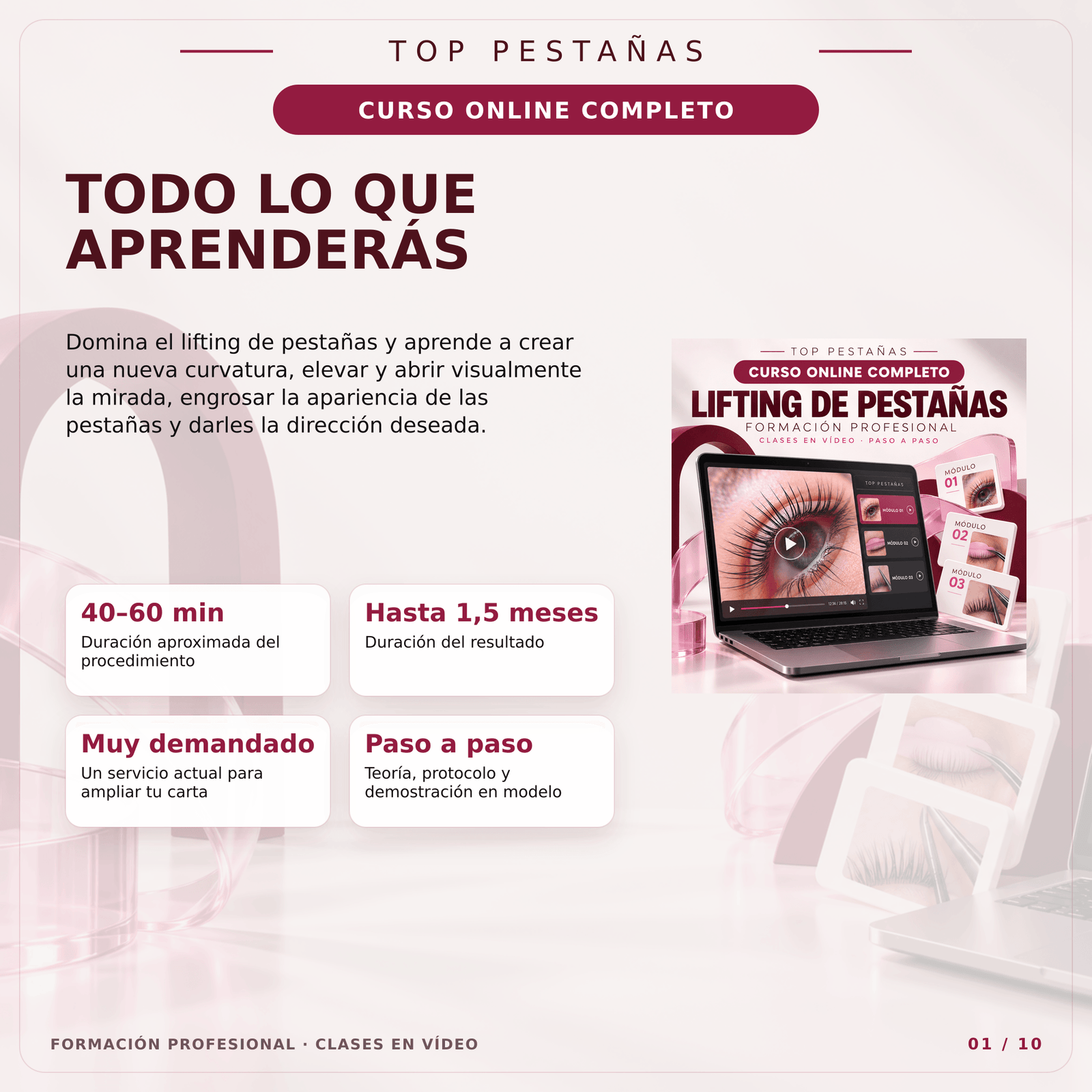 Curso Online “Lifting de pestañas” (35% dto en 1 compra de productos, al inscribirse) - Top PestañasTop Pestañas
