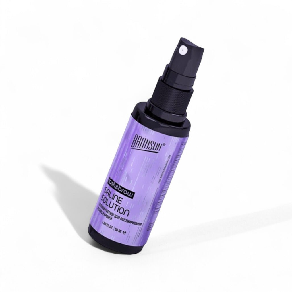 Desengrasante Bronsun" "SALINE Solution" 50ml para extensiones y laminado de pestañas y cejas - Top PestañasBronsun
