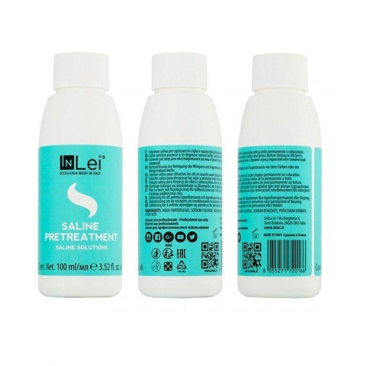 Desengrasante InLei "SALINE PRETREATMENT" 100ml solución salina para pestañas y cejas - Top PestañasInLei