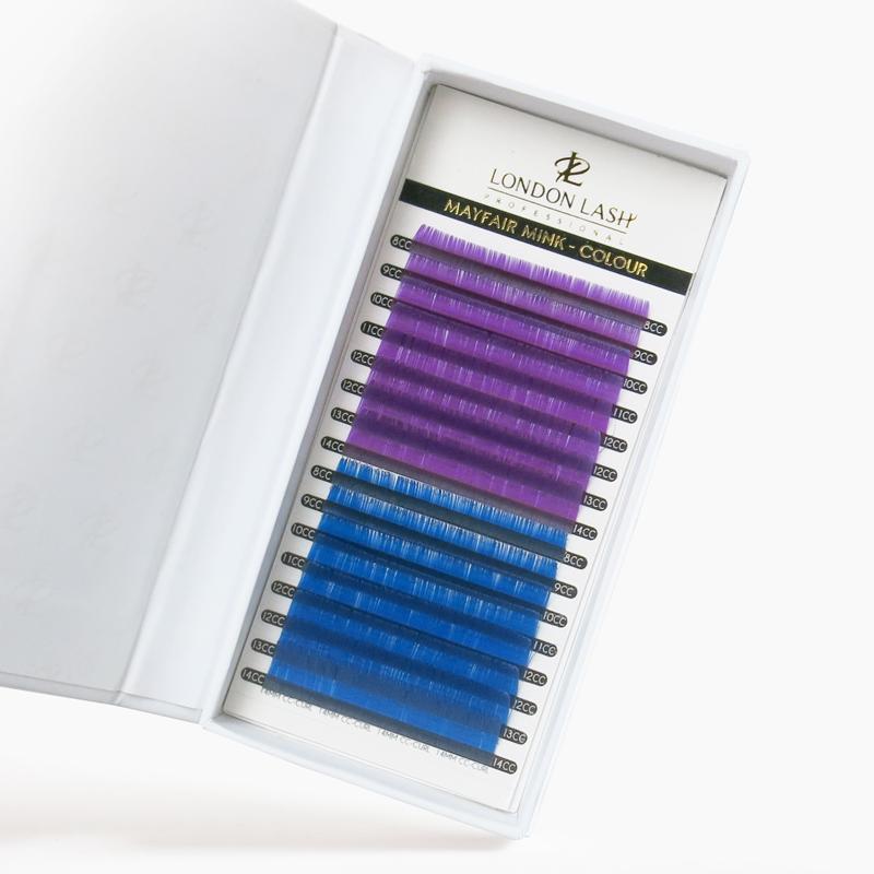 Extensiones color Morado/Azul MIX "London Lash Pro - Top PestañasLondon Lash Pro