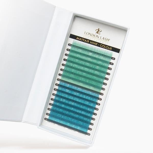 Extensiones color Verde menta/Celeste oceano MIX "London Lash Pro - Top PestañasLondon Lash Pro