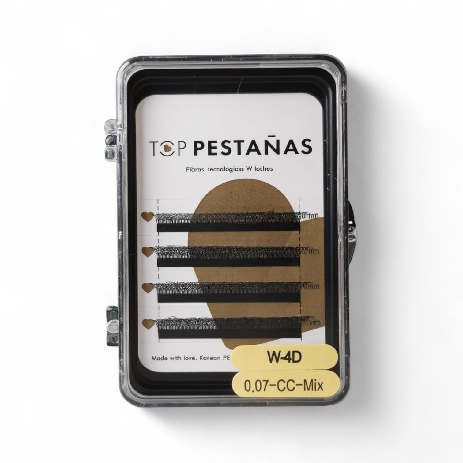 Fibras Tecnológicas “Top Pestañas” W lashes 4D,sample size (4 filas) - Top PestañasTop Pestañas