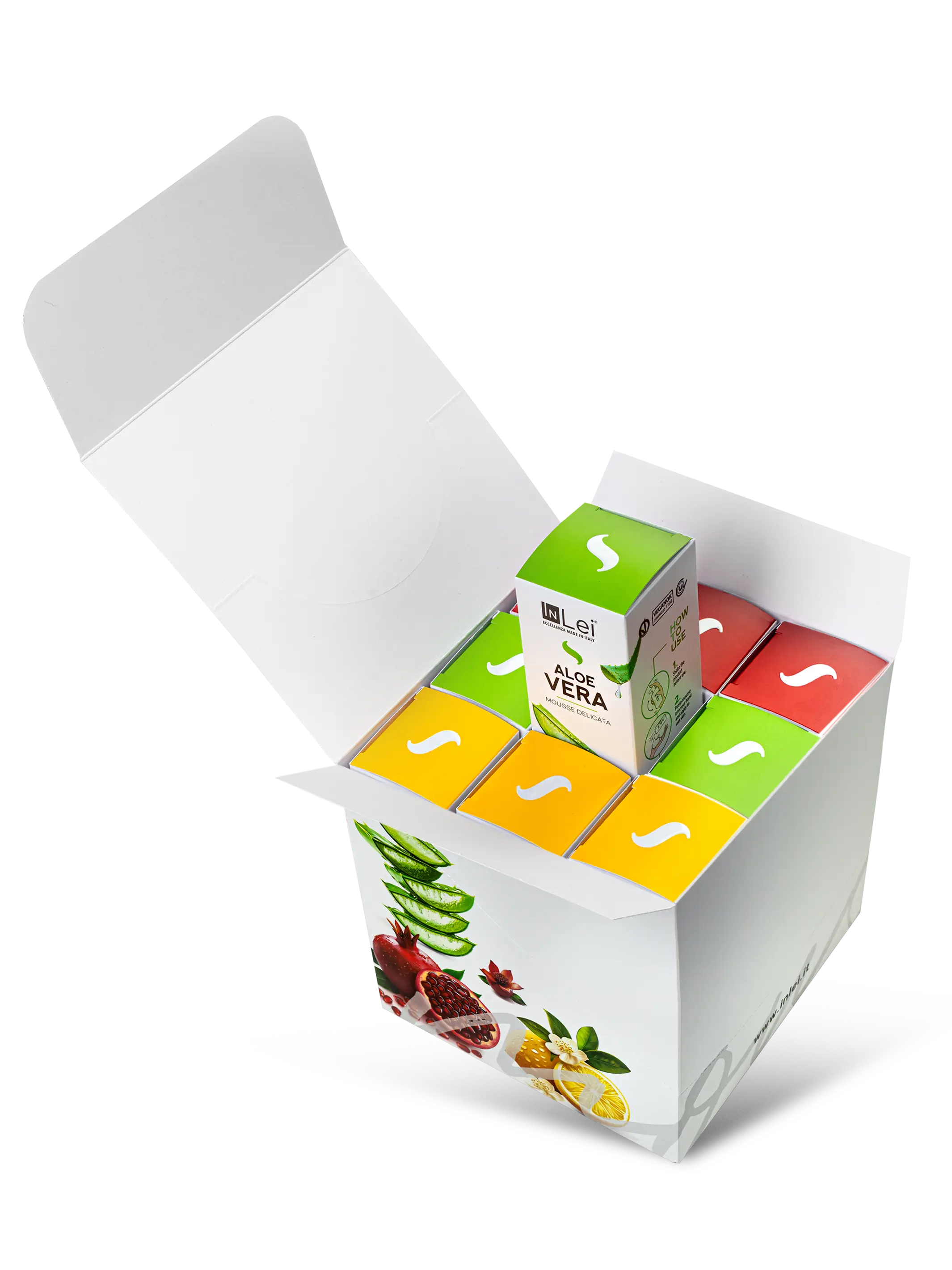 Caja InLei Cocktail Set con mousses de limpieza facial y pestañas