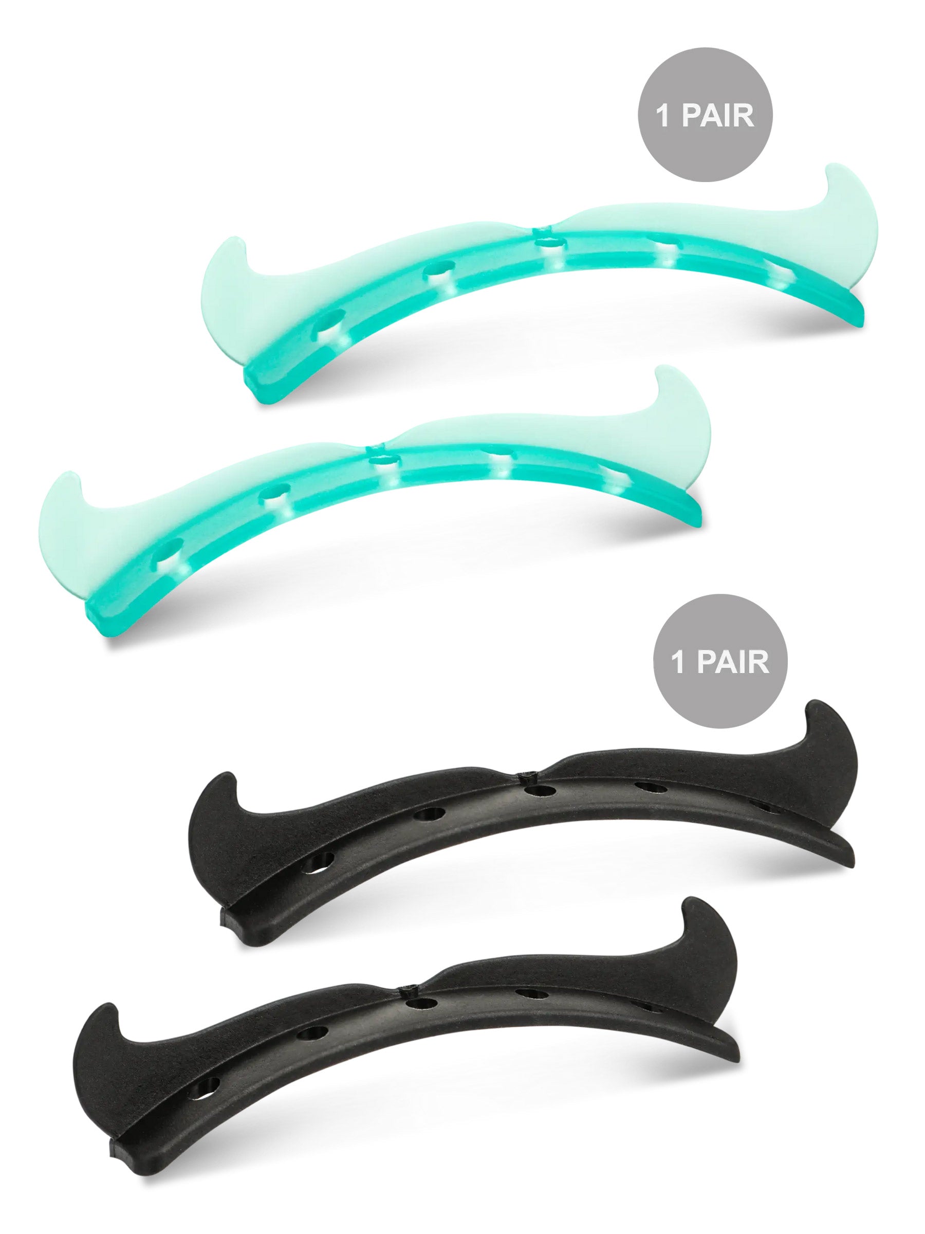 Compensadores InLei® Lash Stopper en silicona verde y negra, accesorios profesionales para bloquear pestañas en tratamientos de lash lifting.