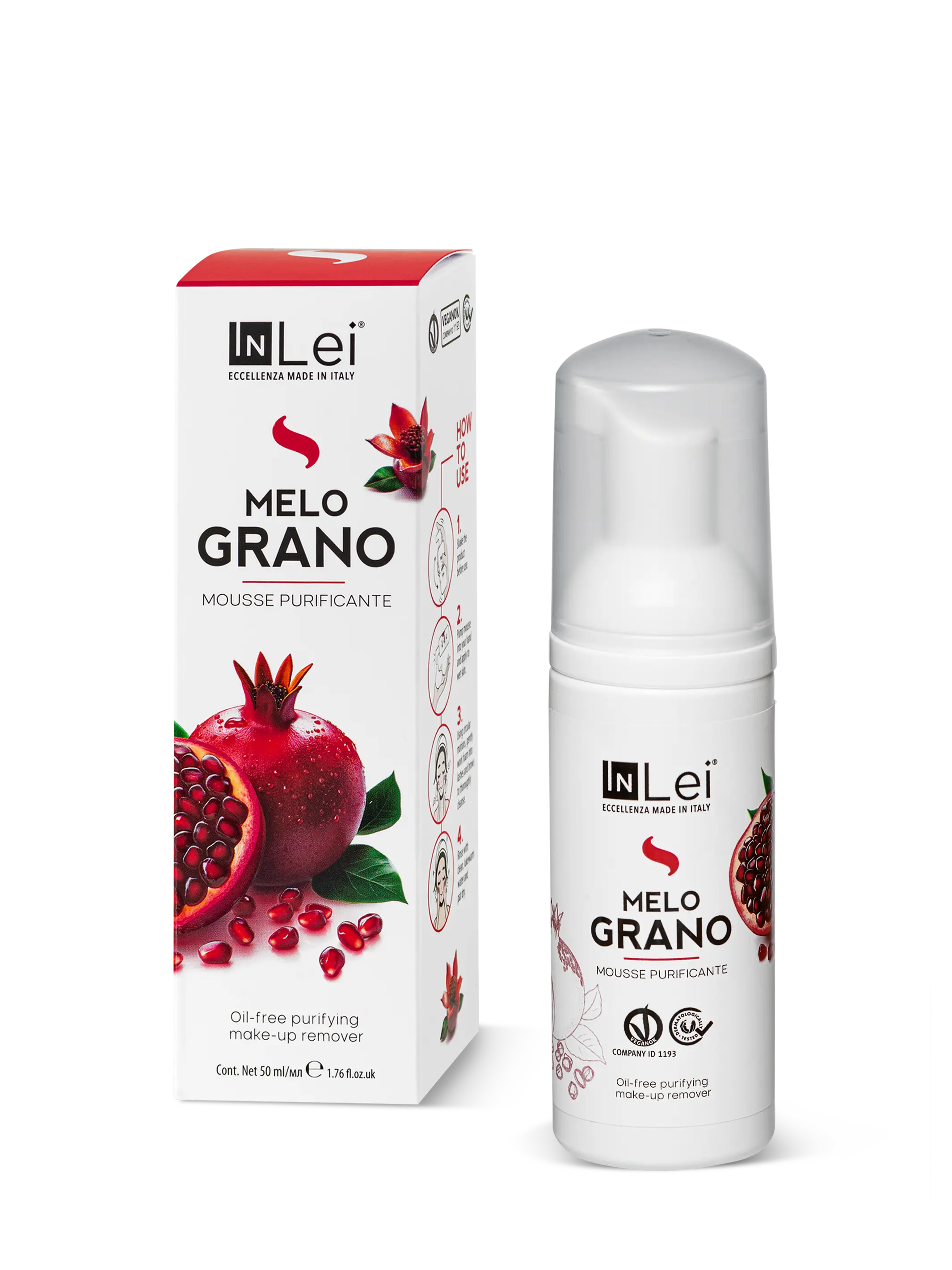InLei Mousse Granada 100 ml – Limpiador purificante para pestañas y rostro