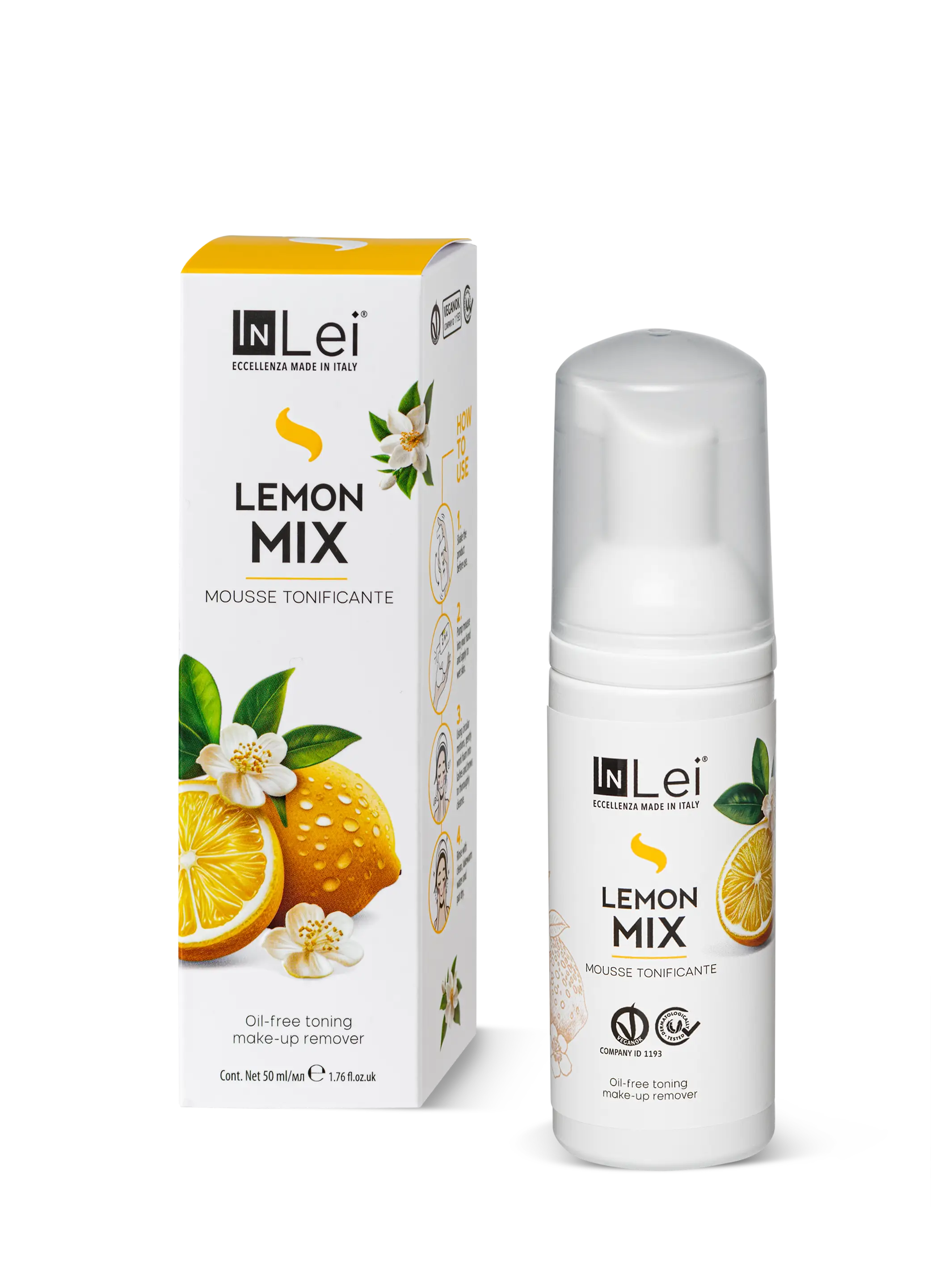 InLei Mousse Limón Mix 100 ml – Limpiador tonificante para pestañas y rostro