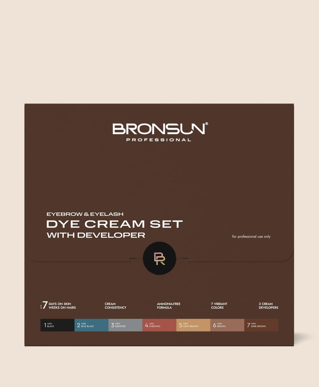 KIT BRONSUN® CREMA tinte para cejas y pestañas (7 tintes + 2 oxidantes) - Top PestañasBronsun