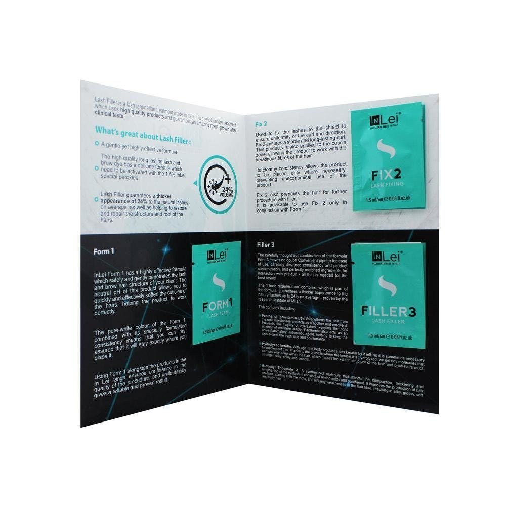 Kit MINI 3 lociones "Inlei® lash lifting y filler" sobres de 1,2ml (proporciona hasta 5 - 7 servicios) - Top PestañasInLei