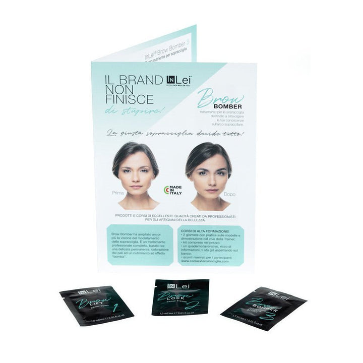 Kit MINI 3 lociones laminado cejas "Inlei® BROW BOMBER" sobres de 1,5ml (proporciona 3 - 5 servicios) - Top PestañasInLei