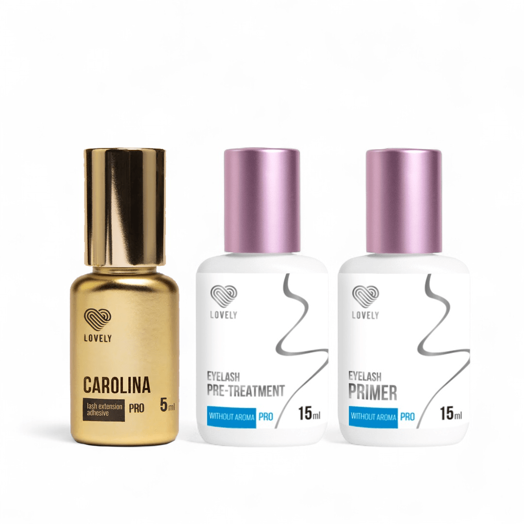 KIT PEGAMENTO + PRIMER + DESENGRASANTE “Lovely” - Top PestañasLovely