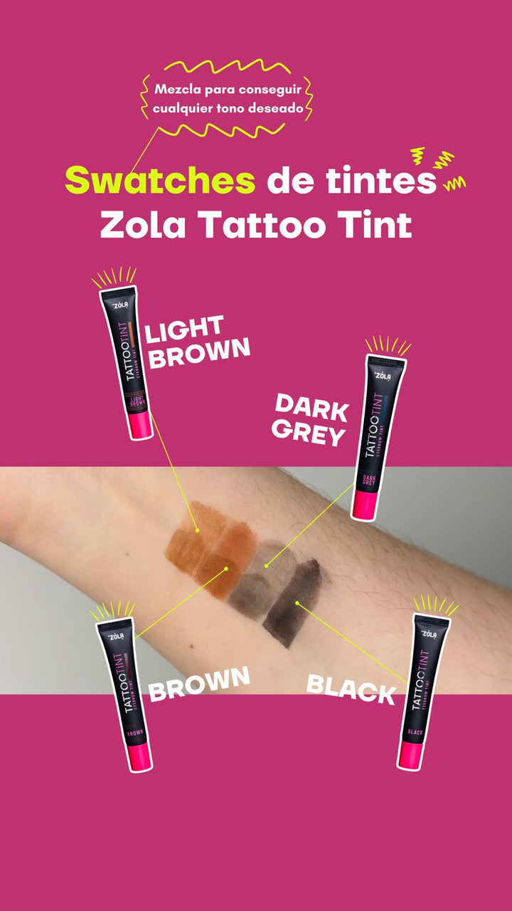 Kit Zola Tattoo Tinte, No requiere oxidante (tinta solo la piel hasta 7 días) - Top Pestañaszola