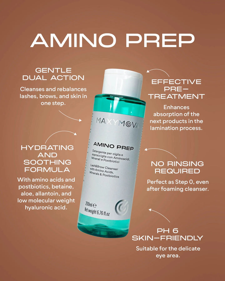 Loción de pretratamiento amino prep Maxymova 200 ml - Top PestañasMaxymova