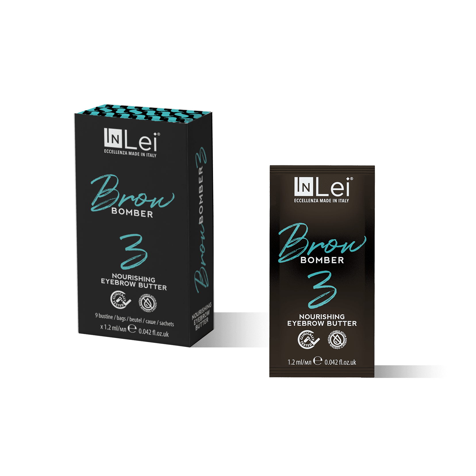 Loción InLei "BROW BOMBER 3" paso 3 de laminado de cejas (9 sobres 1,2ml cada) - Top PestañasInLei