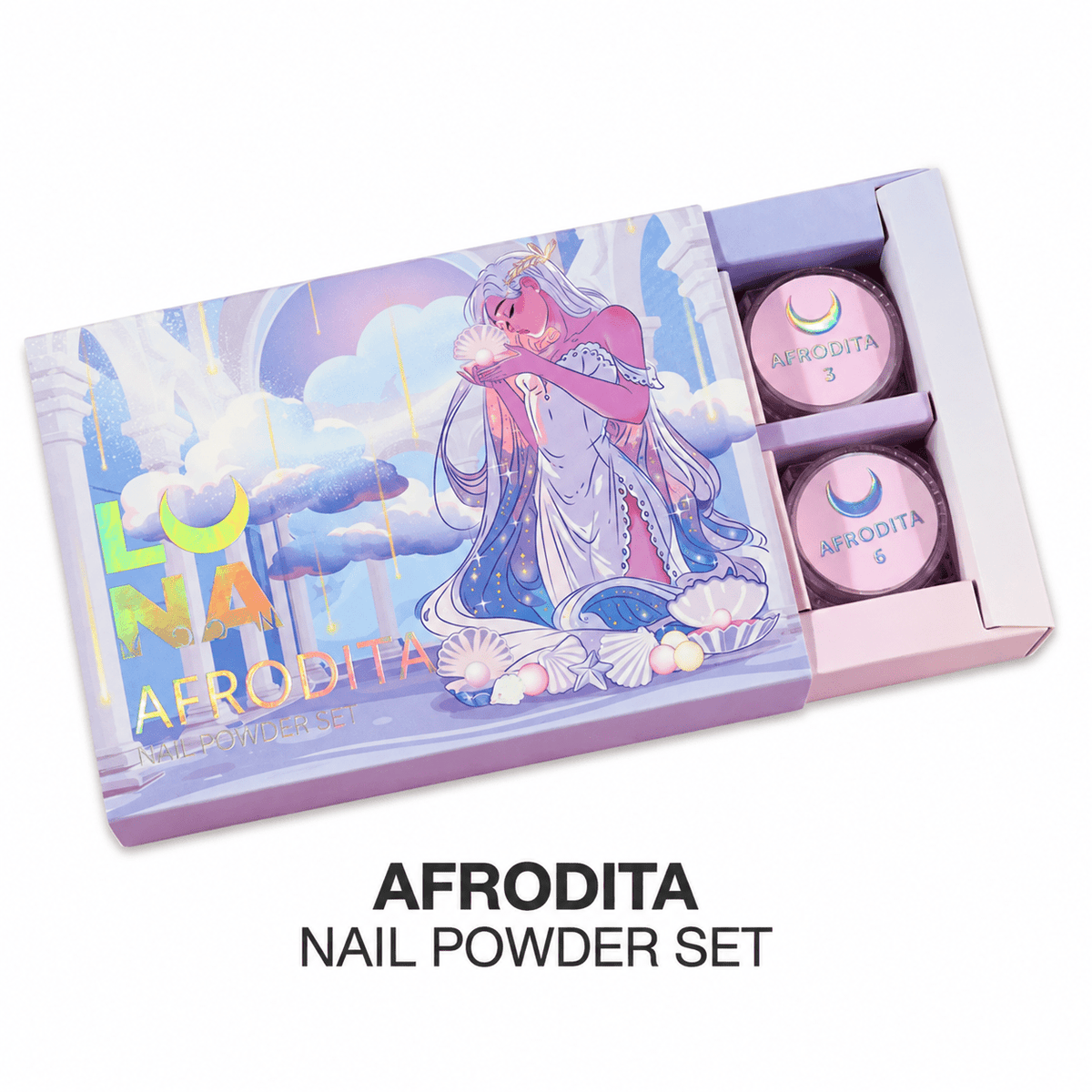 LUNAmoon Afrodita – Set de polvos para uñas, 6 piezas - Top PestañasLUNAmoon