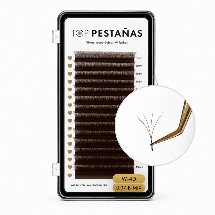 Marrones, Fibras Tecnológicas “Top Pestañas” W lashes 4D - Top PestañasTop Pestañas