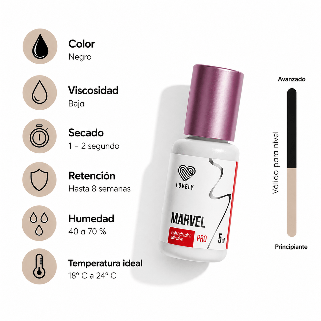 "Marvel" Lovely, 1 - 2 seg 40 - 70% humedad - Top PestañasLovely
