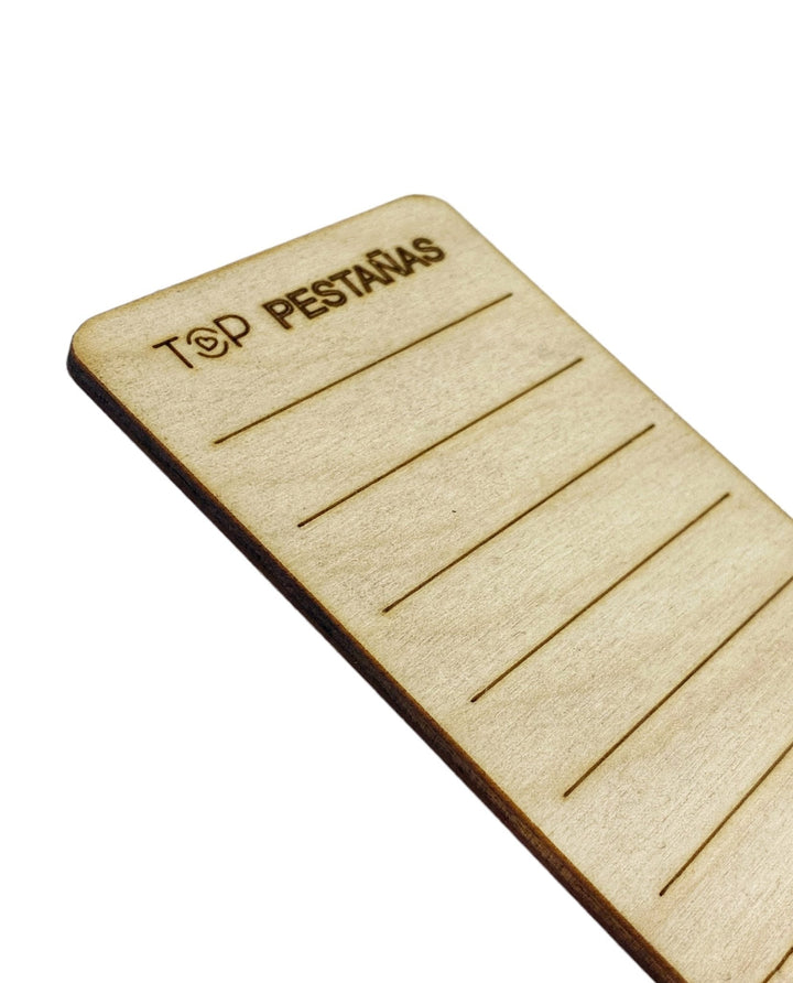 Paleta soporte de pestañas de madera “Top Pestañas” (6cm X 15cm) - Top PestañasTop Pestañas