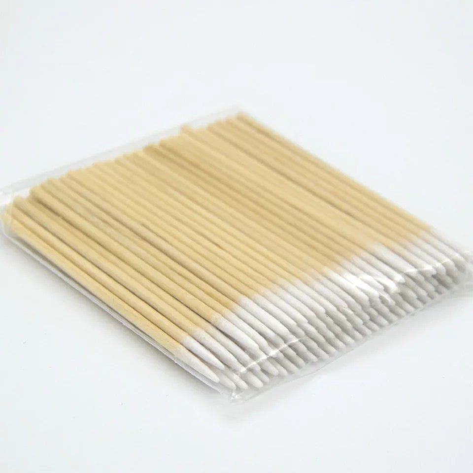 Palitos de madera con algodón para corrección del tinte o henna (100 unidades/bolsa) - Top PestañasAccesorios