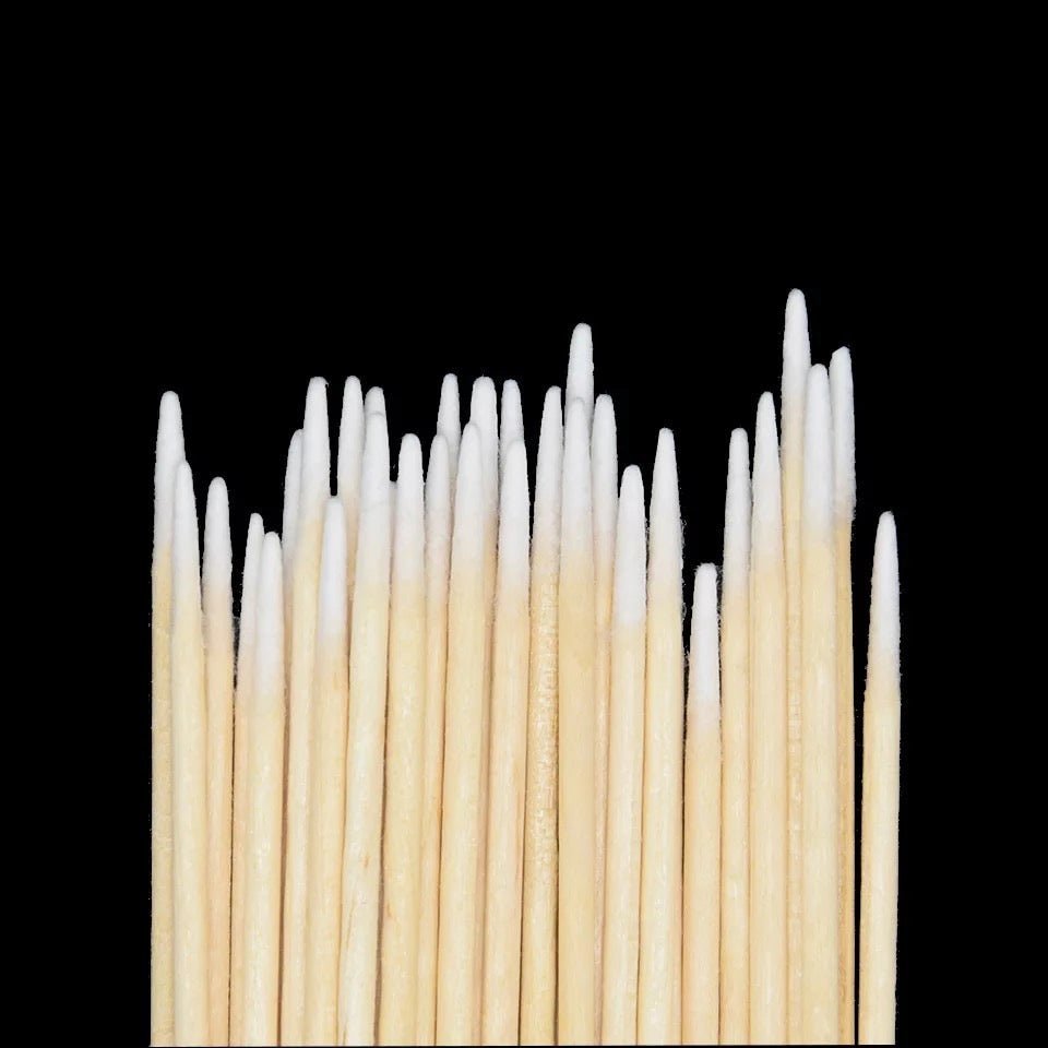 Palitos de madera con algodón para corrección del tinte o henna (100 unidades/bolsa) - Top PestañasAccesorios