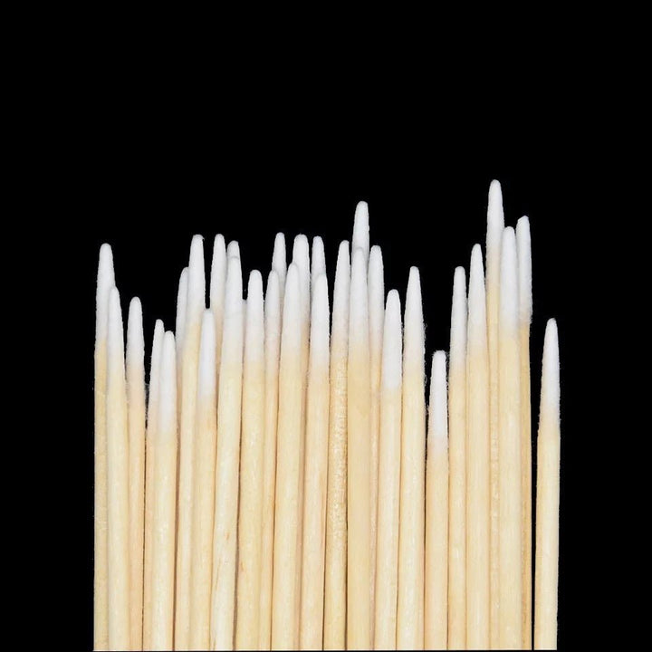 Palitos de madera con algodón para corrección del tinte o henna (100 unidades/bolsa) - Top PestañasAccesorios