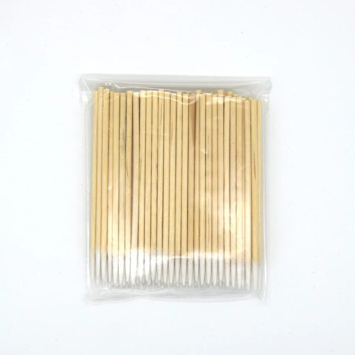 Palitos de madera con algodón para corrección del tinte o henna (100 unidades/bolsa) - Top PestañasAccesorios