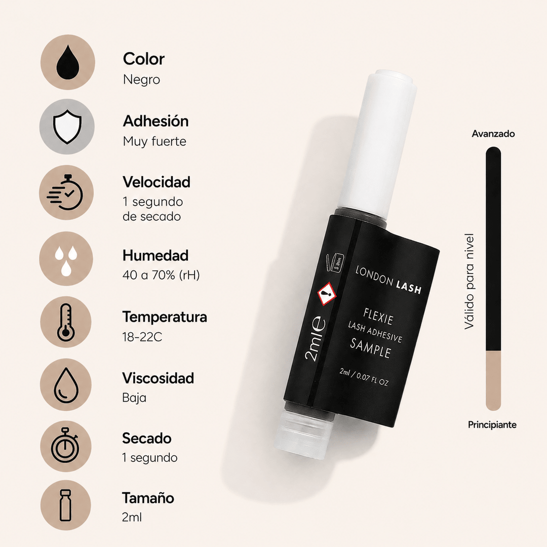 Pegamento "Flexie" 2ML resistente a los cambios de humedad - Top PestañasLondon Lash Pro