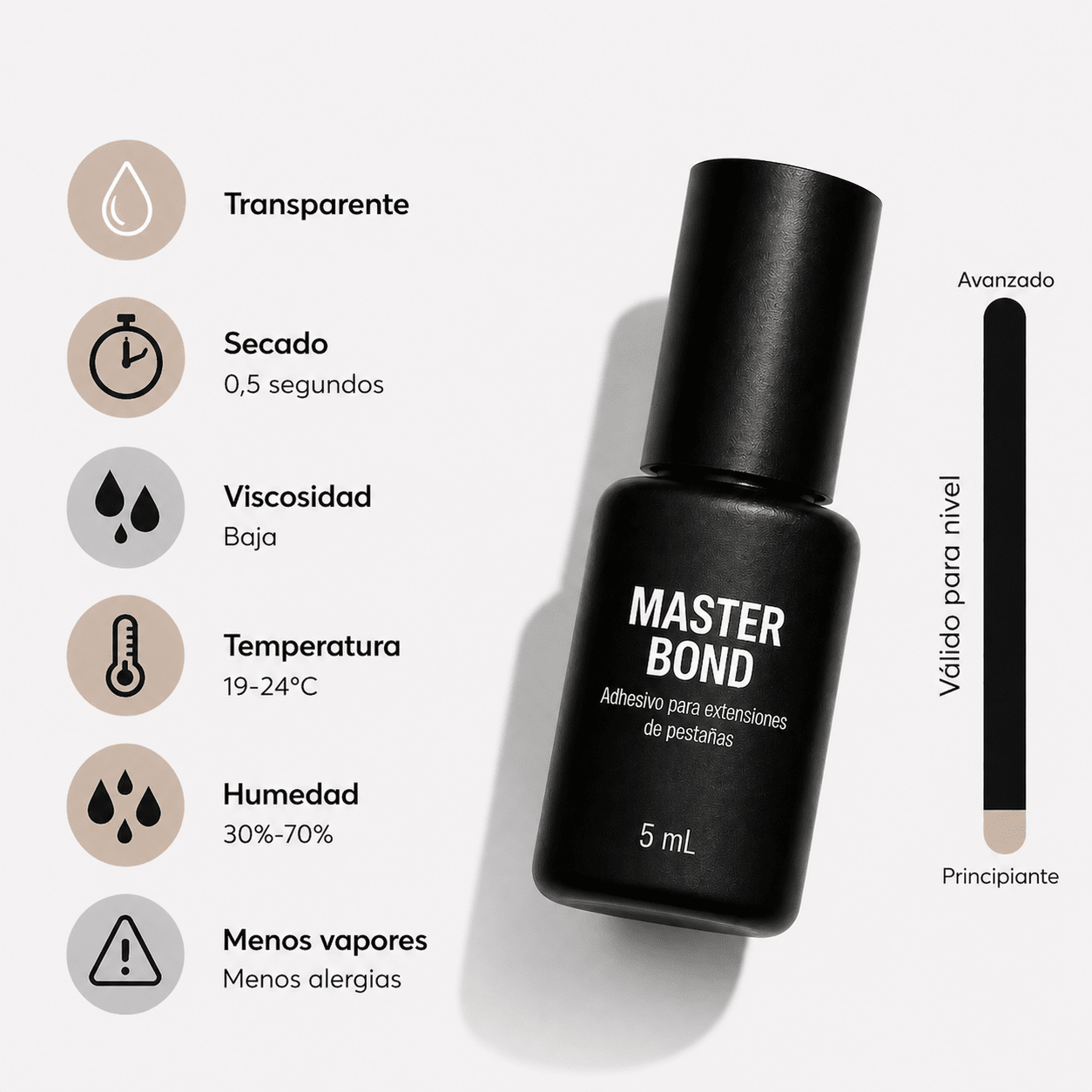 Pegamento Master Bond Secado de 0.5 seg (Transparente) Beauty lash - Top Pestañasbeauty lash