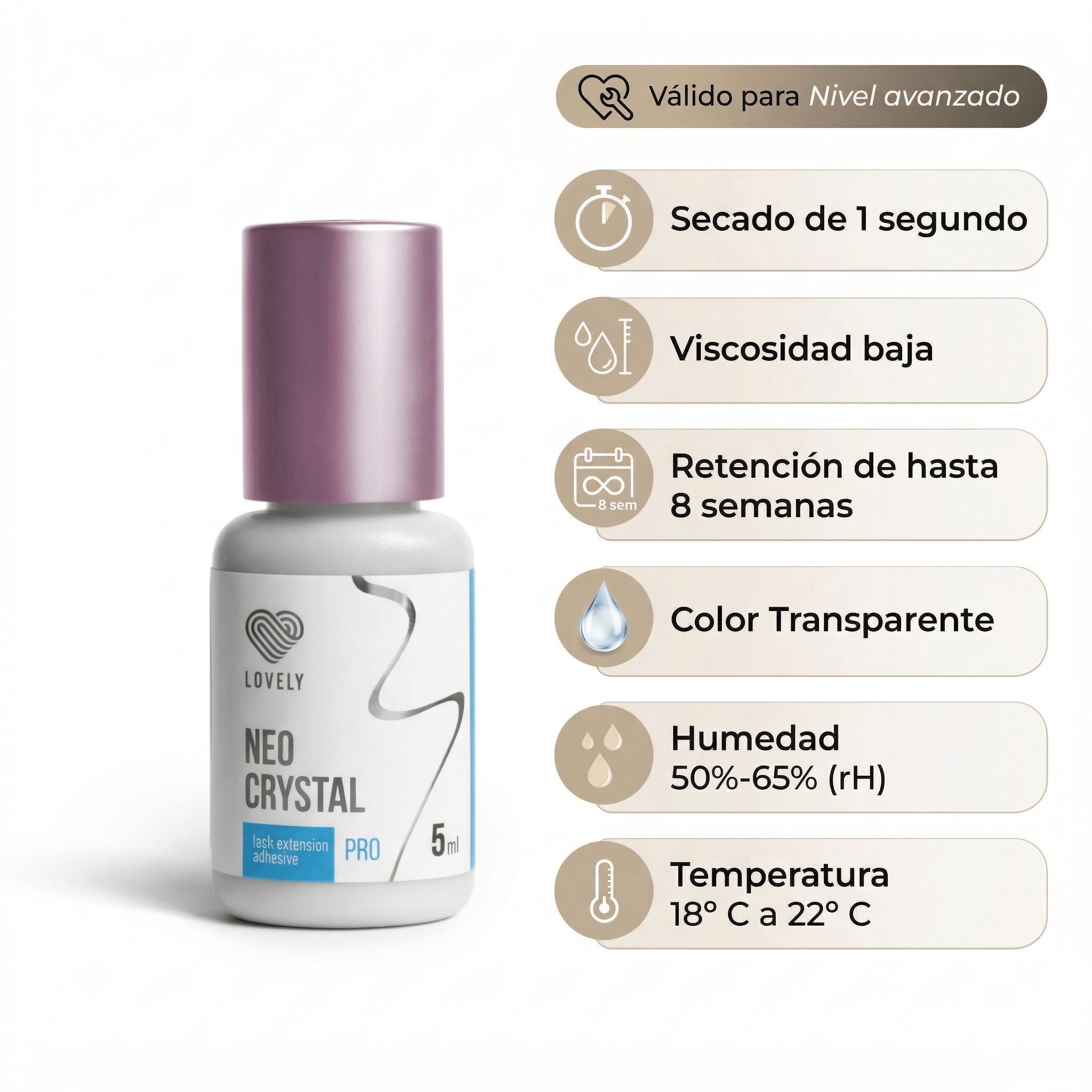 Pegamento Transparente "Neo Crystal" 5ml - Top PestañasLovely