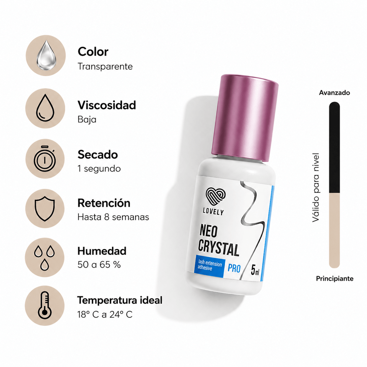 Pegamento Transparente "Neo Crystal" 5ml - Top PestañasLovely