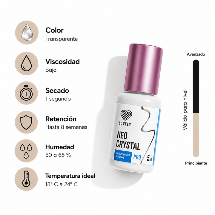 Pegamento Transparente "Neo Crystal" 5ml - Top PestañasLovely