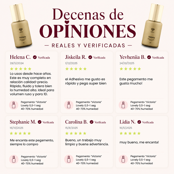 Pegamento "Victoria" Lovely 0,5 - 1 seg 40 - 70% humedad - Top PestañasLovely